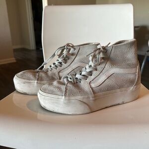 Platform Vans grey suede